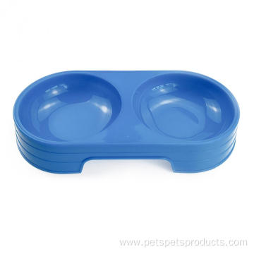 plastic pet double bowl dog feeder pet accessories